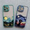 kf-S049c52cf924b4cbc8fa4cbe0e3300992T Coque artistique Chat noir Nuit étoilée pour iPhone 7, 8, X, XR, XS, 11, 12, 13, 14, 15, 16 Mini, Pro Max, Plus – Coque antichoc