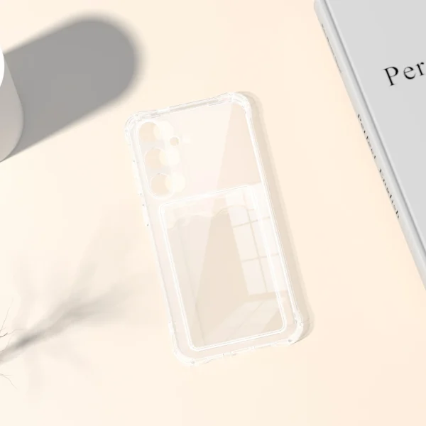 Coque en silicone avec fente pour carte transparente pour Samsung Galaxy S25 S24 S23 S22 S21 Plus Note 20 Ultra S20 FE - Coque de protection