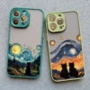 kf-S222d568f8c924a1c9d7a220d1a630ba3b Coque artistique Chat noir Nuit étoilée pour iPhone 7, 8, X, XR, XS, 11, 12, 13, 14, 15, 16 Mini, Pro Max, Plus – Coque antichoc