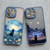 kf-S319a604fcb2f4af68e632f35a83b5a679 Coque artistique Chat noir Nuit étoilée pour iPhone 7, 8, X, XR, XS, 11, 12, 13, 14, 15, 16 Mini, Pro Max, Plus – Coque antichoc
