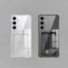 Coque en silicone avec fente pour carte transparente pour Samsung Galaxy S25 S24 S23 S22 S21 Plus Note 20 Ultra S20 FE - Coque de protection