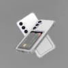 Coque en silicone avec fente pour carte transparente pour Samsung Galaxy S25 S24 S23 S22 S21 Plus Note 20 Ultra S20 FE - Coque de protection