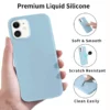 Coque en silicone liquide pour Apple iPhone 11, 12, 13, 14, 15, 16, 17 Pro Max, 17 Air, 16 Plus – Étui protecteur au style officiel d’origine.