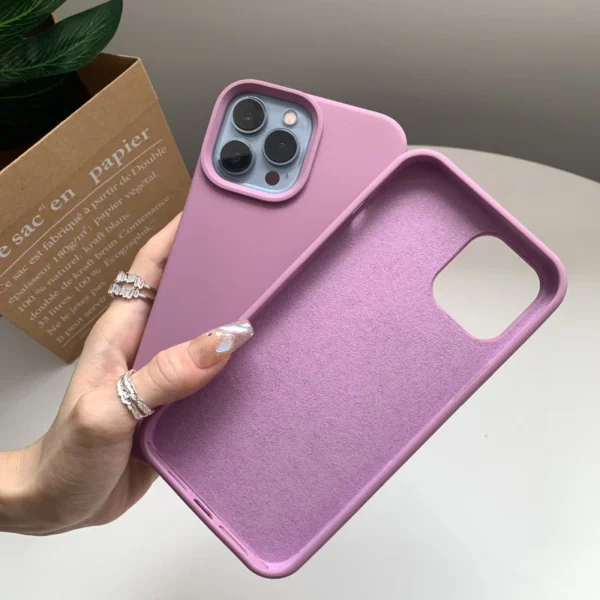 Coque en silicone liquide pour Apple iPhone 11, 12, 13, 14, 15, 16, 17 Pro Max, 17 Air, 16 Plus – Étui protecteur au style officiel d’origine.